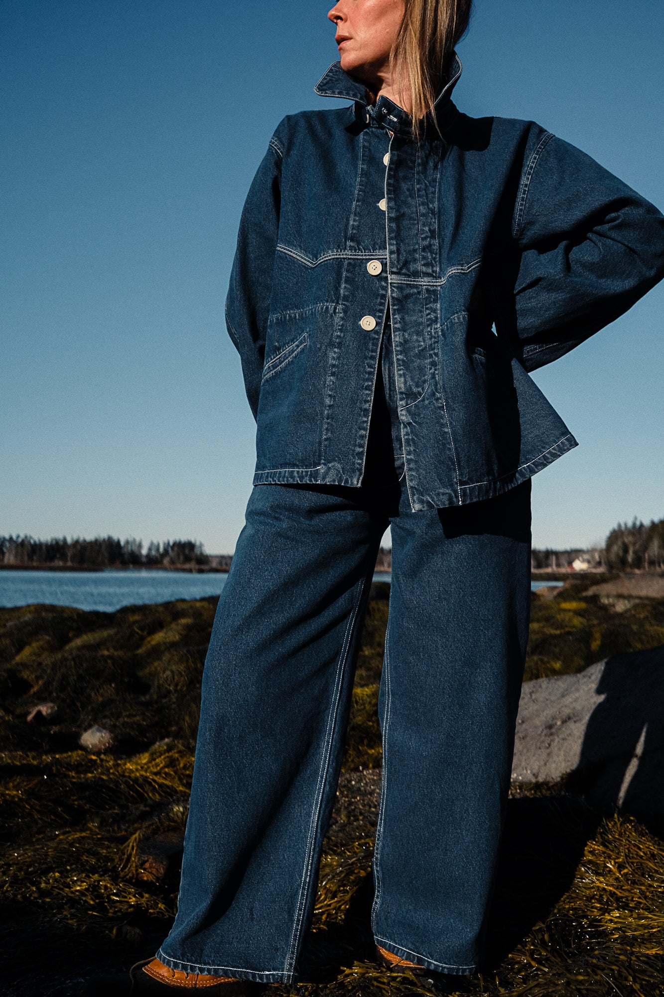 Hidden Jeans 100% Cotton Classic Trucker Jacket in Sea Salt