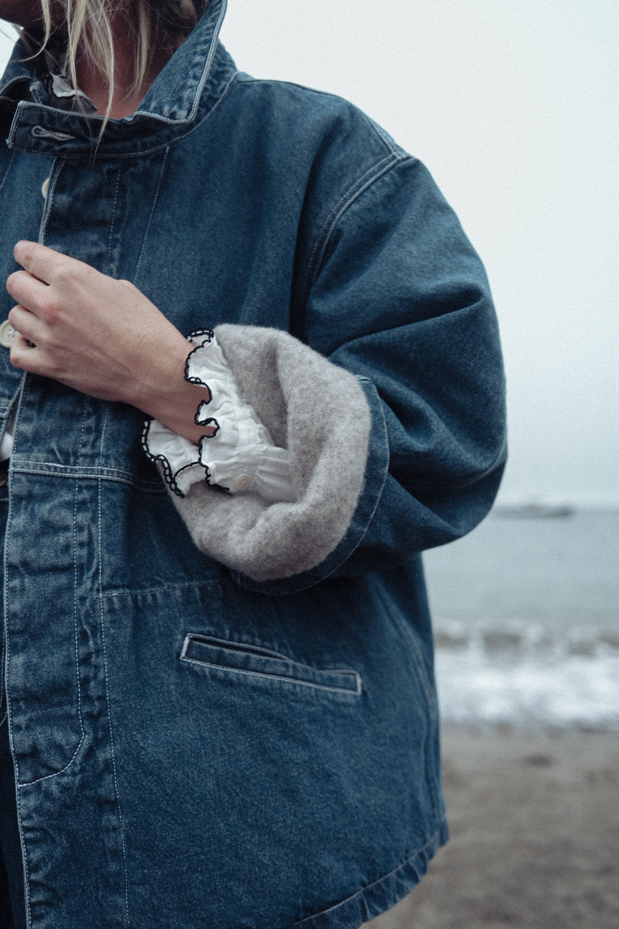 PRE-ORDER - Adult Shetland Lined Big Jean Jacket - Denim