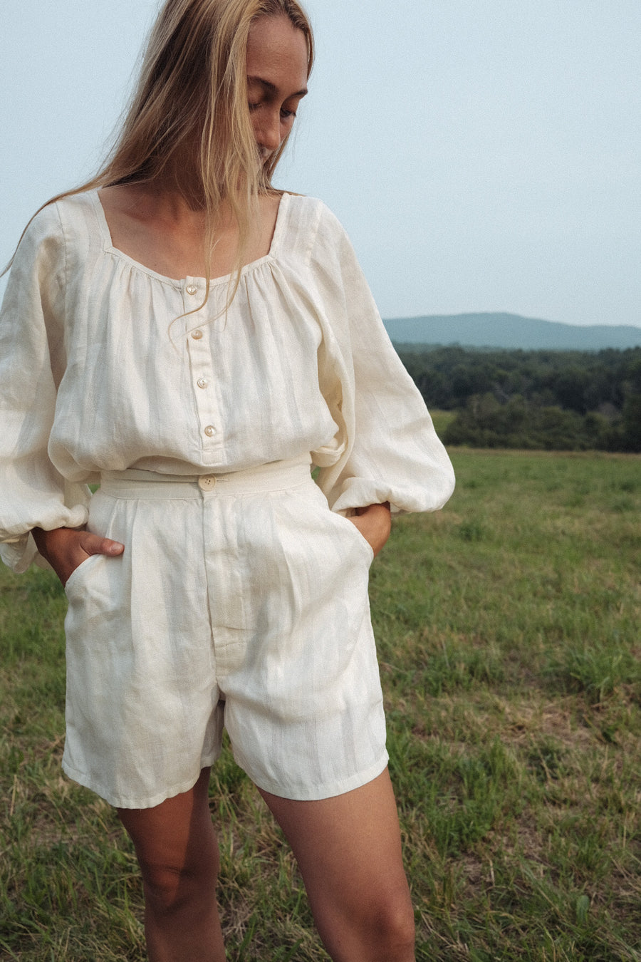 PRE-ORDER - Adult Linen Debbie Blouse