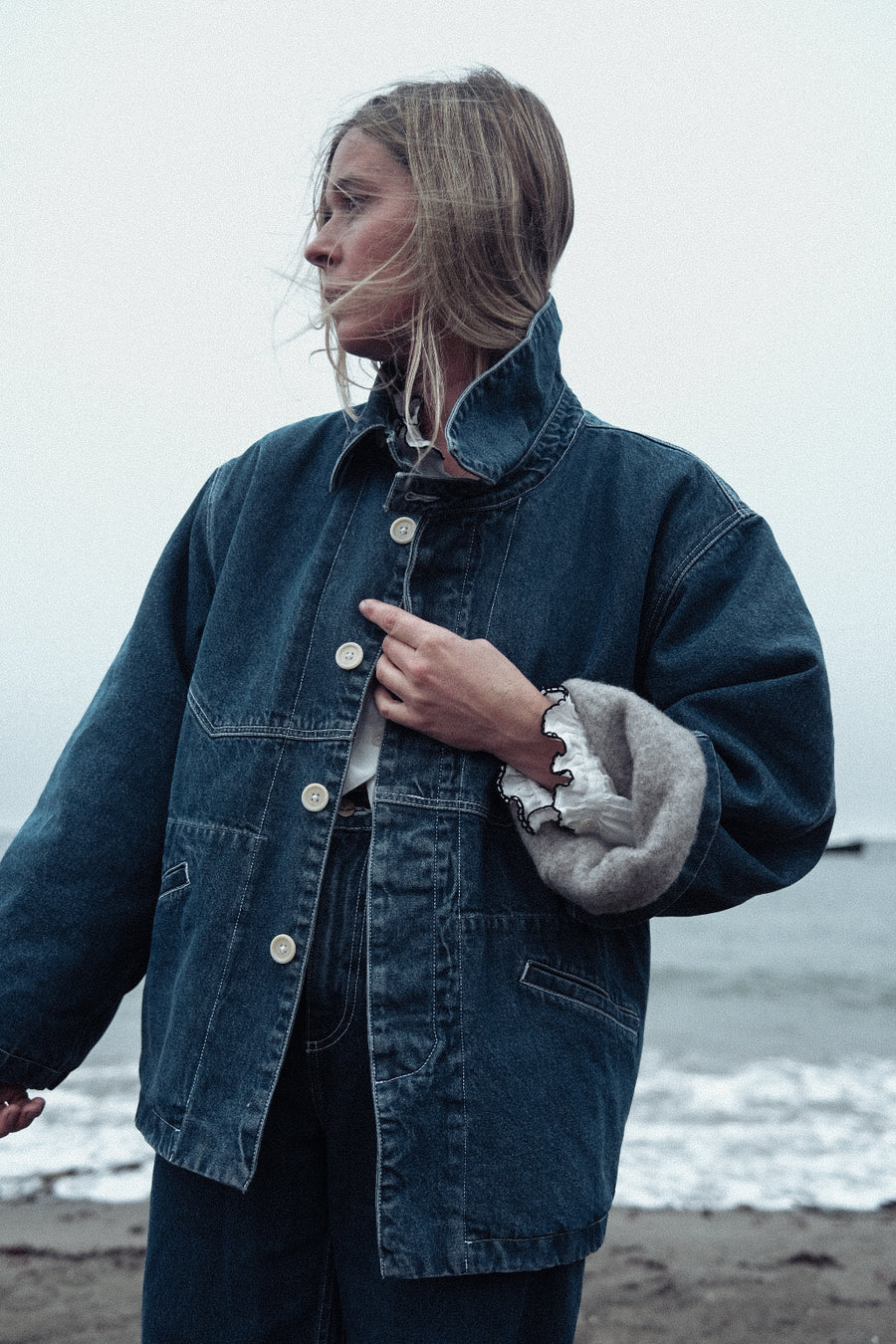 PRE-ORDER - Adult Shetland Lined Big Jean Jacket - Denim