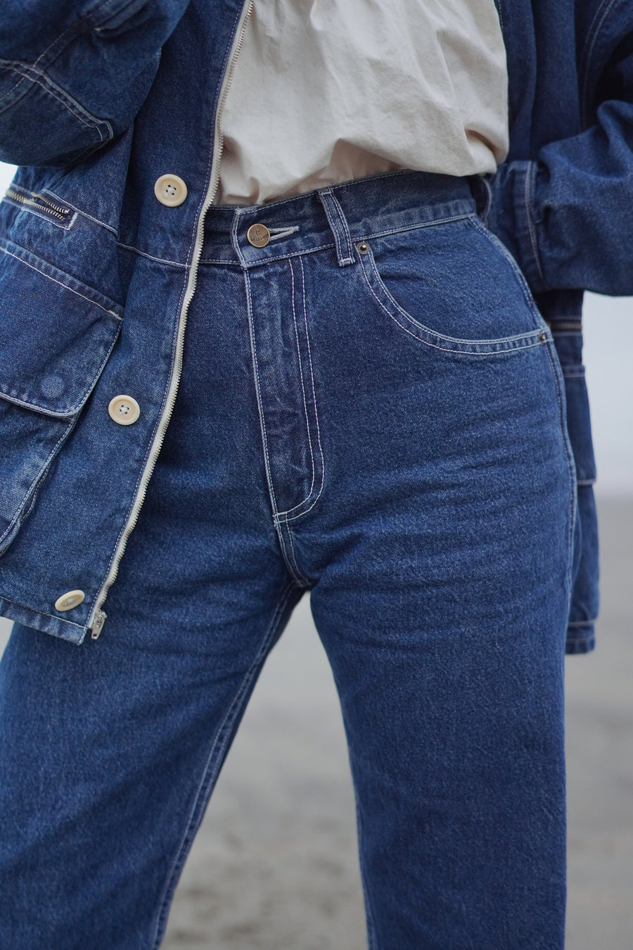 PRE-ORDER - Adult Patchless Utility Jeans - Tumbled Classic Indigo