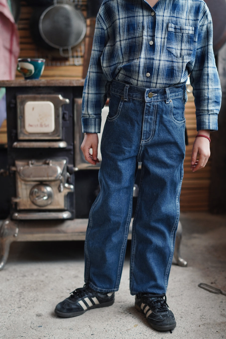 PRE-ORDER - Kids Patchless Utility Jean - Tumbled Classic Indigo