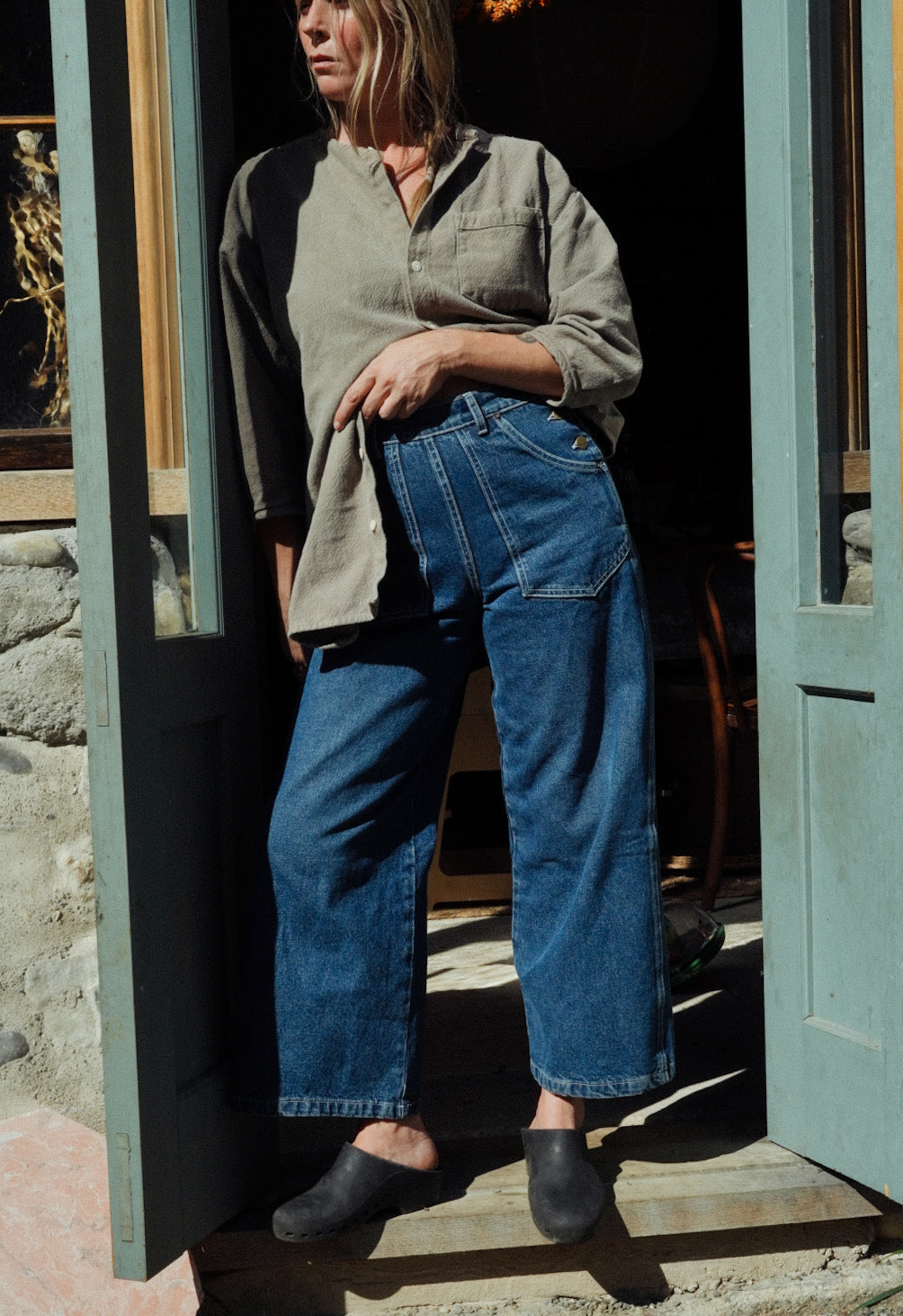 Ladies Jeans Straight Jeans With Side Buttons Rudy Jude Adult Lace