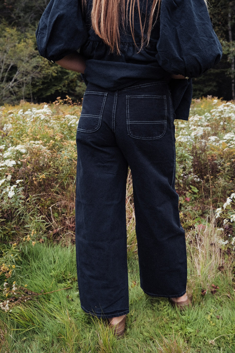 PRE- ORDER - Adult Canvas Roper Jean - Black Indigo - Custom Inseam