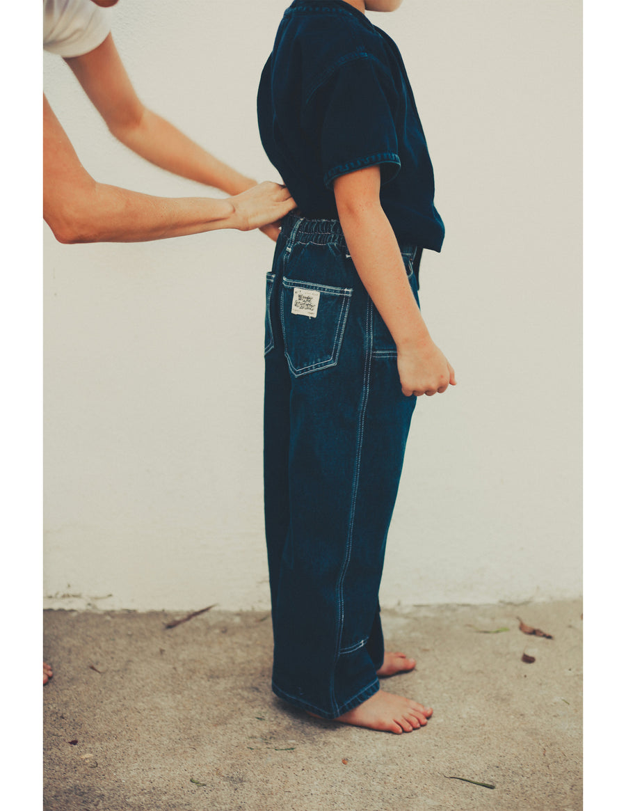 PRE-ORDER - Kids Big Baby Utility Jean - Tumbled Classic Indigo
