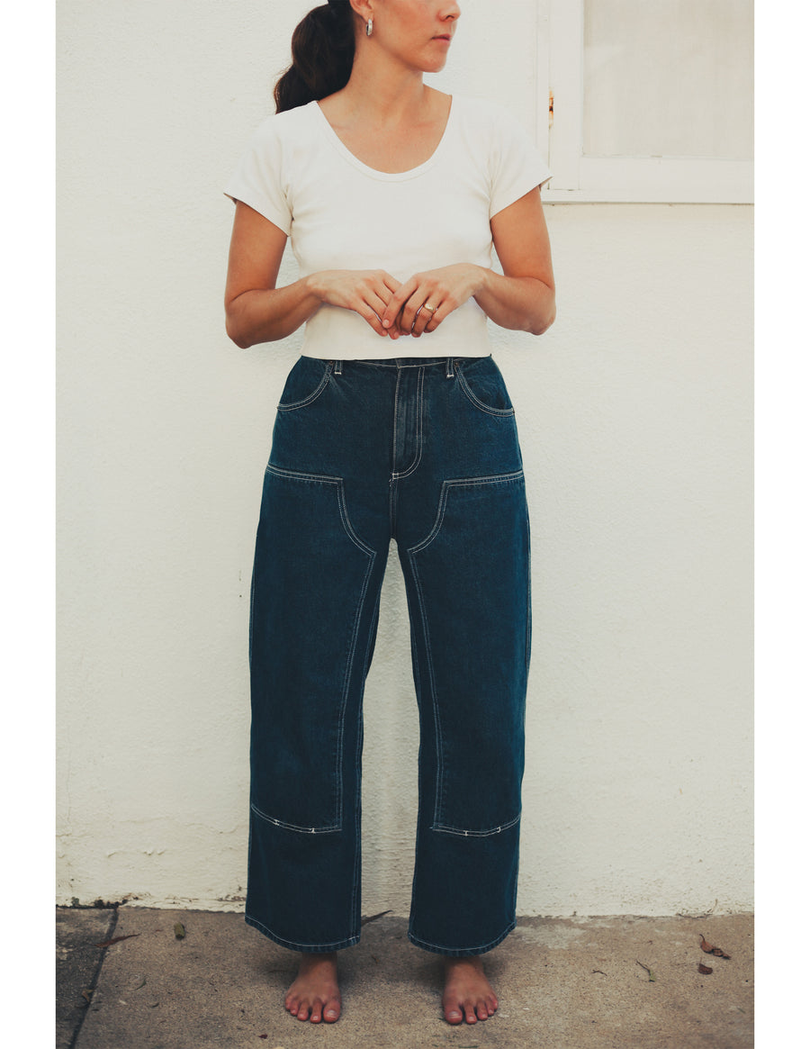 PRE-ORDER - Adult Big Baby Utility Jean - Tumbled Classic Indigo