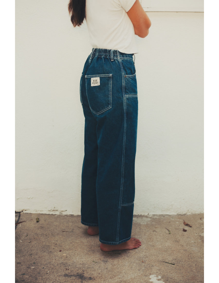 PRE-ORDER - Adult Big Baby Utility Jean - Tumbled Classic Indigo