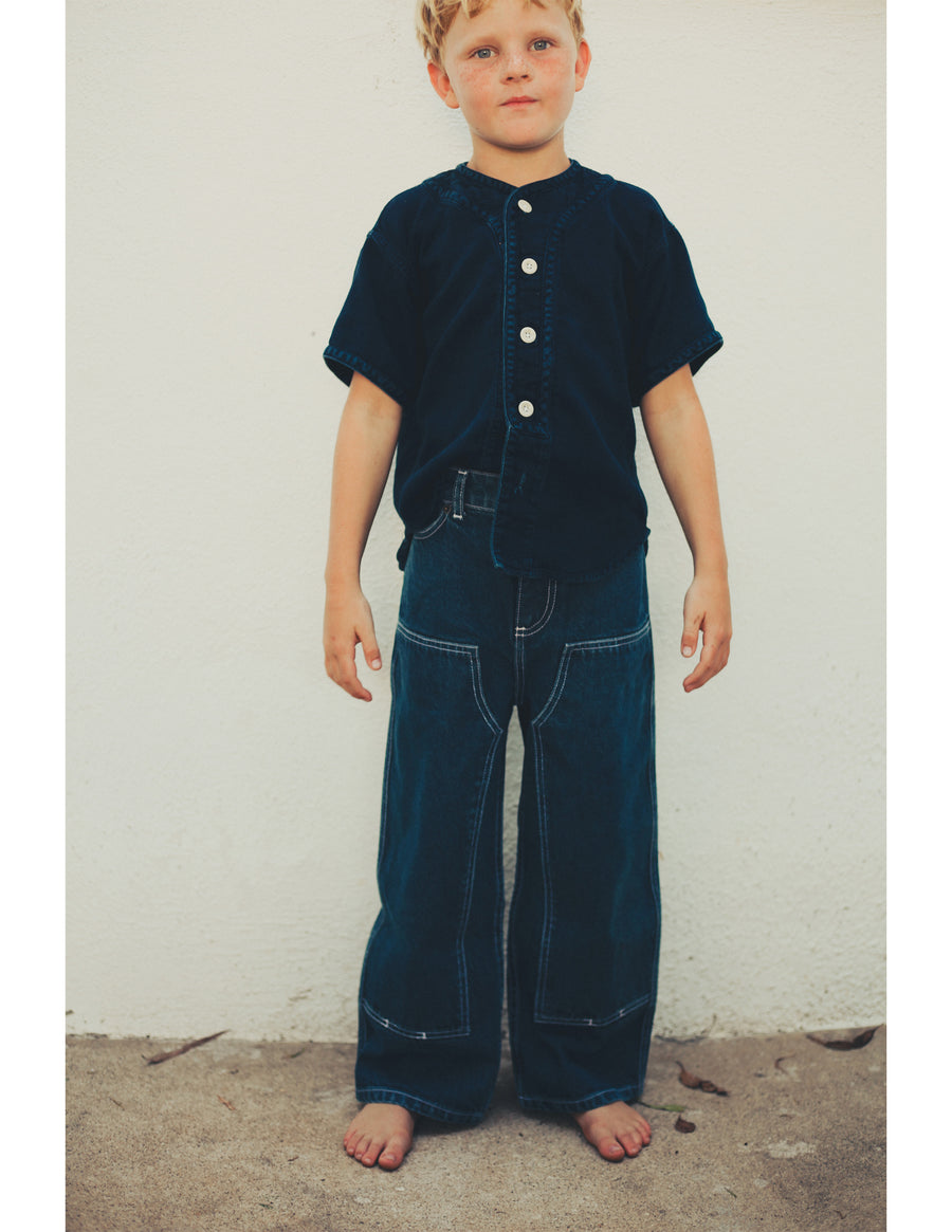PRE-ORDER - Kids Big Baby Utility Jean - Tumbled Classic Indigo