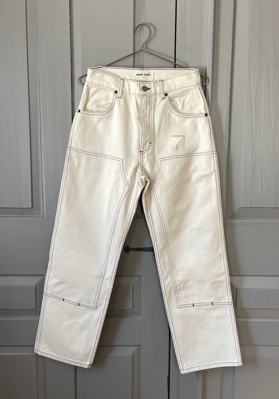 Adult Utility Jeans - Natural / Ink Stitch